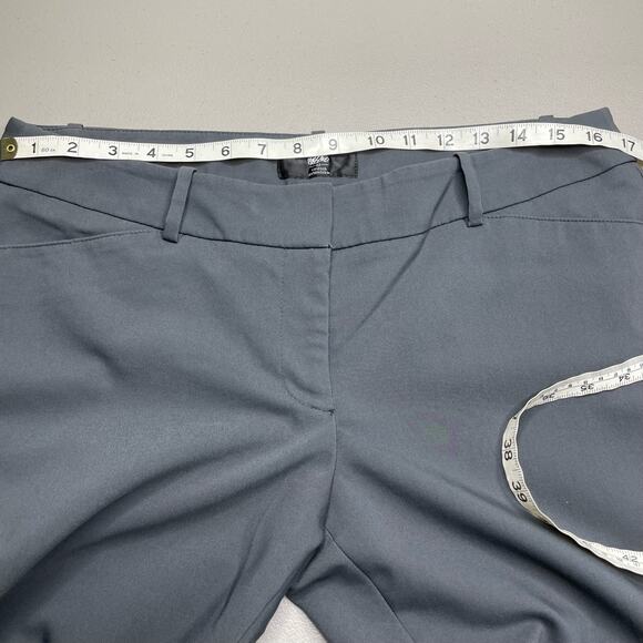 Mossimo Wide Leg Dress Pants Mid Rise Flat Front Stretch Gray Dark Academia 12 - Picture 9 of 12